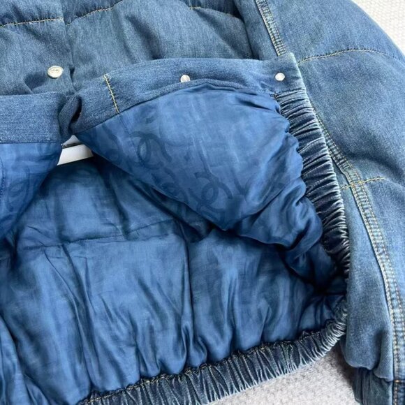 CHANEL Denim Blue Puffer Jacket - Picture 3 of 5